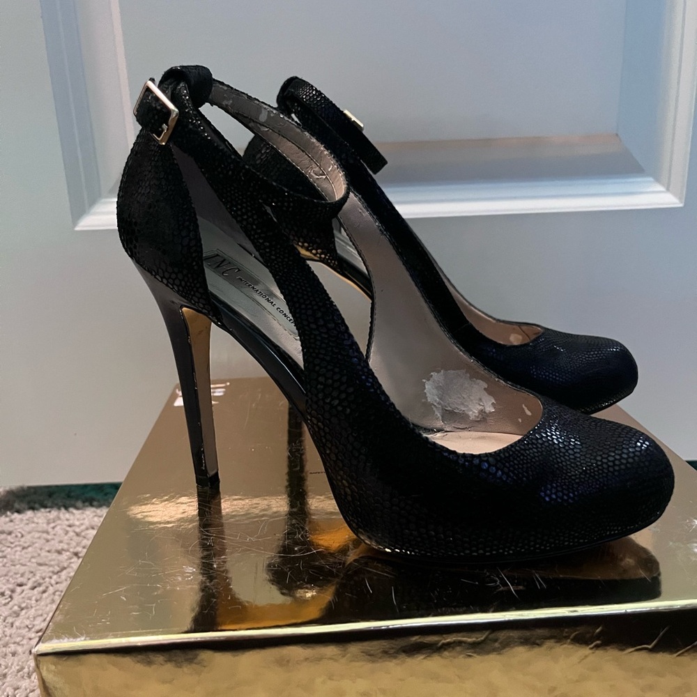 Elegant Black Ankle Strap High Heels